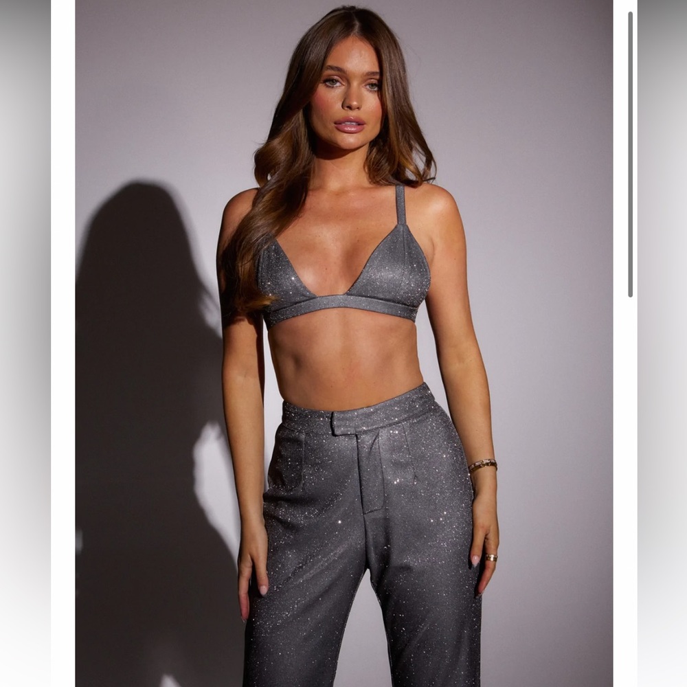 SLA the label grey santorini Torino trousers & grey Astrid bralette Set